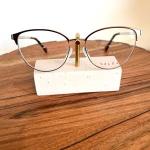 YALEA 👓 VESNA VYA011 col.0523 brown/yellow gold/ baby blue. NEW! 53-15-140